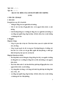 Giáo án Bài 29: Tác động của con người đến môi trường Khoa học lớp 5 Chân trời sáng tạo