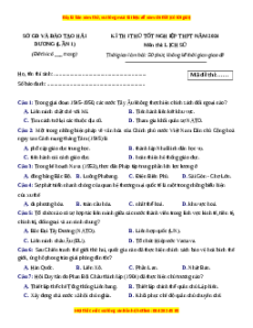 Đề thi thử tốt nghiệp Lịch sử Sở GD&ĐT Hải Dương lần 1 năm 2024