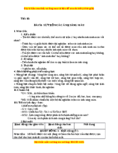 Giáo án Sự trộn các ánh sáng màu Vật lí 9