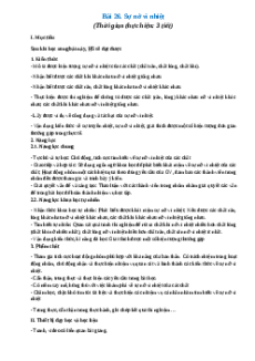 Giáo án Sự nở vì nhiệt Vật lí 8 Cánh diều