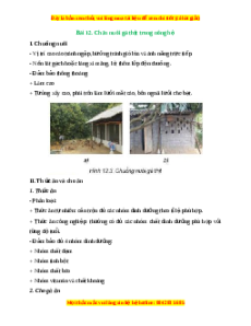 Lý thuyết Bài 12: Chăn nuôi gà thịt trong nông hộ