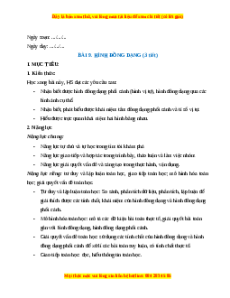 Giáo án Hình đồng dạng Toán 8 Cánh diều