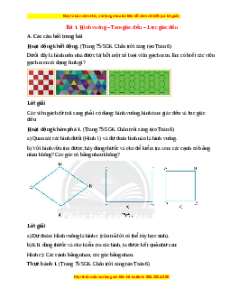 Giải sgk Toán 6 Bài 1: Hình vuông - Hình tam giác đều - Hình lục giác đều (Chân trời sáng tạo)