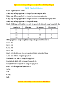 Trắc nghiệm Nguyên tố hóa học KHTN 7 Cánh diều