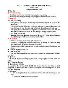 Giáo án Tin học 6 Bài 12 (Kết nối tri thức): Trình bày thông tin ở dạng bảng