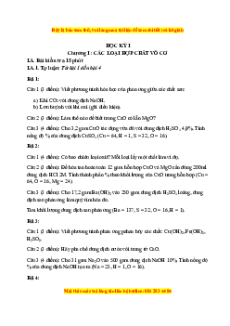 Đề kiểm tra Chương 1: Các loại hợp chất vô cơ Hóa học 9