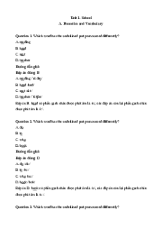 Bài tập trắc nghiệm Tiếng Anh lớp 5 i-Learn Smart Start đáp án