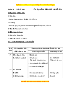 Giáo án Bài 148 Toán lớp 5: Ôn tập về đo diện tích và đo thể tích (tiếp theo)
