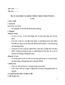 Giáo án Bài F3: Tạo bảng và khung trong trang web với HTML Tin học 12 Chân trời sáng tạo