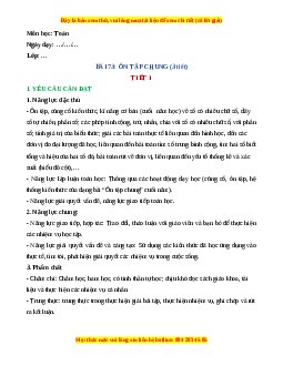 Giáo án Ôn tập chung Toán lớp 4 Kết nối tri thức