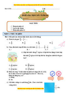 Bài tập cuối tuần Toán lớp 4 Tuần 30 Kết nối tri thức