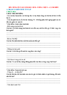 Đề cương ôn tập Cuối kì 2 Tiếng Việt lớp 5 Cánh diều