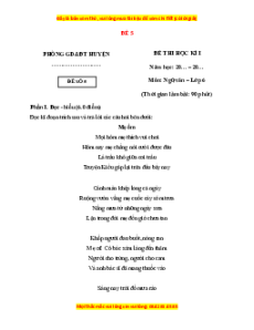 Đề thi cuối kì 1 Ngữ văn 6 Kết nối tri thức (đề 5)