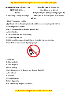 Đề thi giữa kì 1 KHTN 6 Kết nối tri thức (song song)- Đề 2