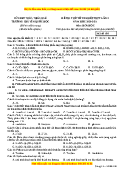 Đề thi thử Hóa Học trường Chuyên Quốc Học Huế lần 3 năm 2021