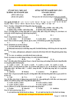 Đề thi thử Hóa Học trường Chuyên Quốc Học Huế lần 3 năm 2021