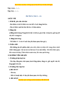 Giáo án Ôn tập 5 Tiếng việt 2 Chân trời sáng tạo