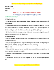 Giáo án Thực hành và trải nghiệm Toán lớp 4 Chân trời sáng tạo