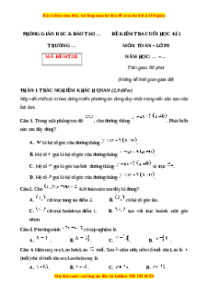 Đề thi cuối kì 2 Toán 8 Chân trời sáng tạo (Đề 7)