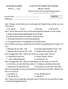 Đề thi thử tốt nghiệp Lịch sử Sở Giáo dục Thái Bình năm 2024