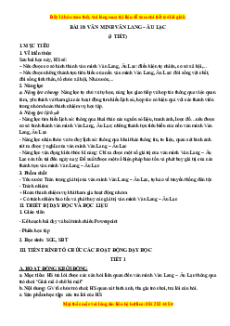 Giáo án Bài 10 Lịch sử 10 Cánh diều (2024): Văn minh Văn Lang - Âu Lạc
