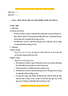 Giáo án Thực hành: Tìm hiểu hoạt động của hệ tuần hoàn Sinh học 11 Chân trời sáng tạo