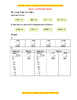 Giải Sgk Toán lớp 3 Bài 31: Luyện tập chung (Cánh diều)