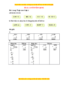 Giải Sgk Toán lớp 3 Bài 31: Luyện tập chung (Cánh diều)