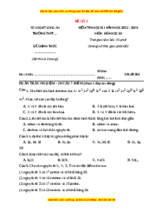 Đề thi cuối kì 1 Hóa học 10 Cánh diều - Đề 2