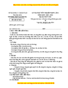 Đề thi thử tốt nghiệp Ngữ Văn trường THPT Hà Trung năm 2024