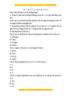Trắc nghiệm Hóa trị và công thức hóa học KHTN 7 Chân trời sáng tạo
