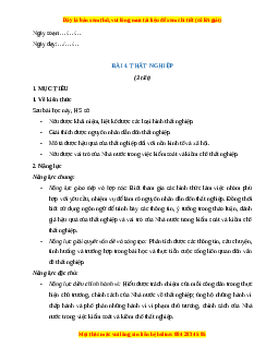 Giáo án Bài 4 KTPL 11 Kết nối tri thức: Thất nghiệp