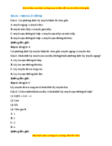 Trắc nghiệm Sinh học 10 Bài 31 Chân trời sáng tạo: Virus gây bệnh