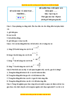Đề thi cuối kì 1 Vật lí 11 Cánh diều - Đề 3