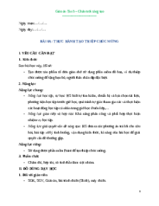 Giáo án Bài 8A: Thực hành tạo thiệp chúc mừng Tin học lớp 5 Chân trời sáng tạo