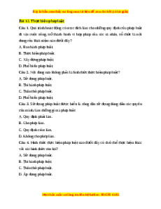 Trắc nghiệm Bài 13 KTPL 10 Kết nối tri thức: Thực hiện pháp luật