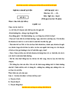 Đề thi cuối kì 1 Ngữ văn 6 Chân trời sáng tạo (đề 2)