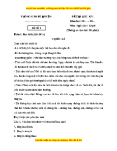 Đề thi cuối kì 1 Ngữ văn 6 Chân trời sáng tạo (đề 2)