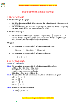 Chuyên đề Thứ tự thực hiện các phép tính Toán 6 Cánh diều
