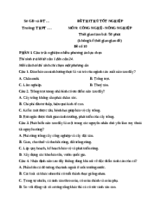 Đề ôn thi Tốt nghiệp Công nghệ (Định hướng Nông nghiệp) - Đề 10