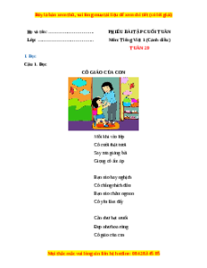 Bài tập cuối tuần Tiếng việt lớp 1 Tuần 29 Cánh diều (có lời giải)