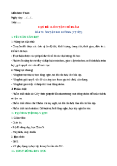 Giáo án Ôn tập đo lường Toán lớp 5 Kết nối tri thức