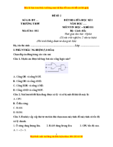 Đề thi giữa kì 1 Tin học 11 Cánh diều (đề 2)