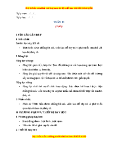 Giáo án Tuần 10 HĐTN lớp 4 Chân trời sáng tạo