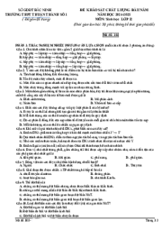 Đề thi thử tốt nghiệp Sinh học 2025 trường THPT Thuận Thành Bắc Ninh