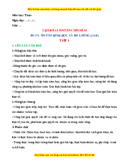 Giáo án Ôn tập hình học và đo lường Toán lớp 4 Kết nối tri thức