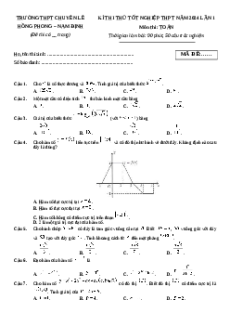 Đề thi thử tốt nghiệp Toán trường THPT Chuyên Lê Hồng Phong - Nam Định lần 1 năm 2024