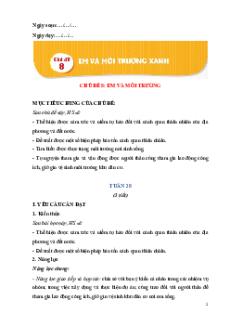 Giáo án Chủ đề 8: Em và môi trường xanh HĐTN lớp 5 Chân trời sáng tạo (Bản 1)