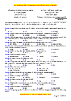 Đề thi thử Hóa Học Sở Nam Định năm 2023