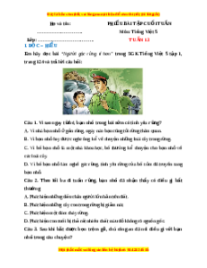 Bài tập cuối tuần Tiếng việt 5 Tuần 13 (có lời giải)